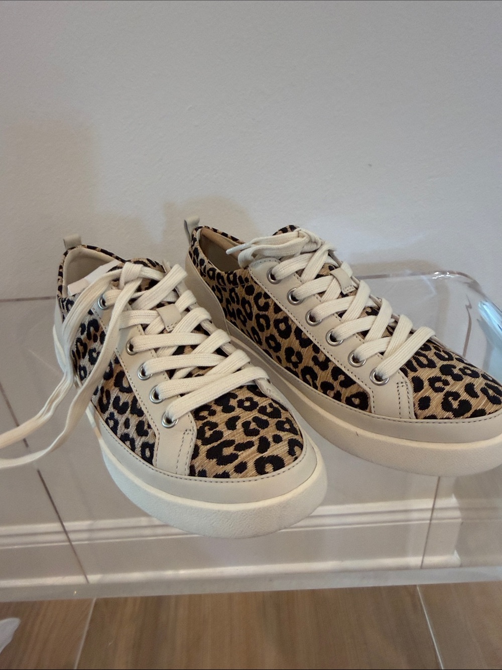 Vionic Leopard Print Lace-Up Sneaker in Tan and Black - Picture 7 of 7